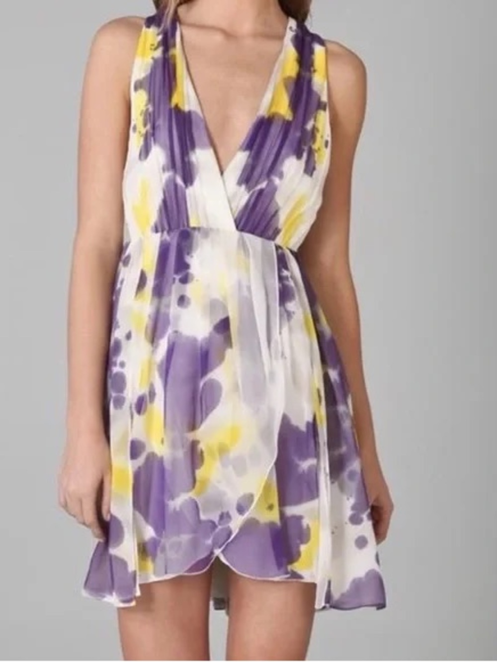 Alice + Olivia Connley Abstract Open Back Chiffon Dress